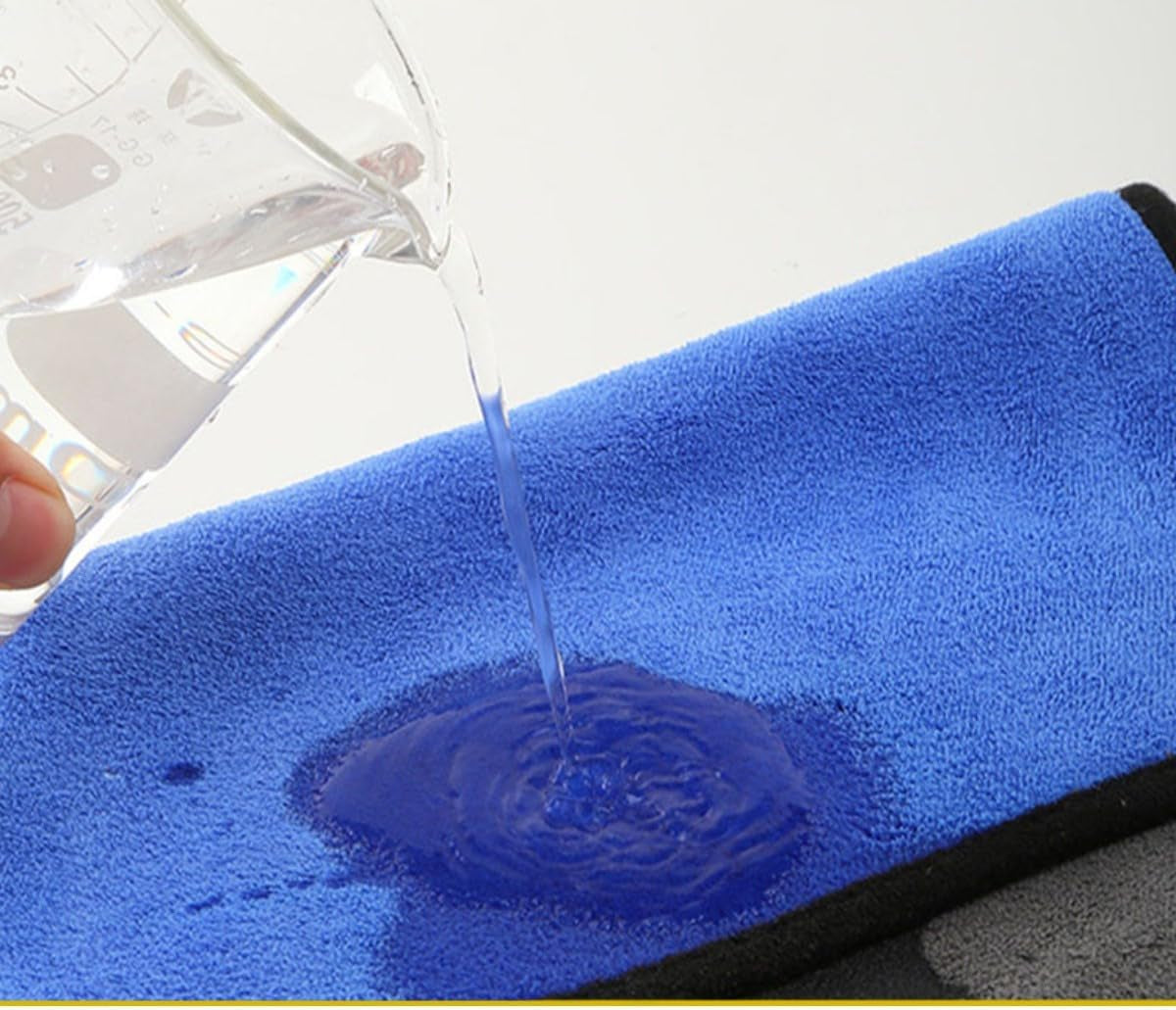 Microfiber Drying Towel - 20'' X 40'' (400GSM) - Car Drying Cloth - Blue Grey - Scratch & Lint Free
