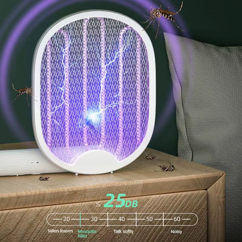 Mosquito Swatter Electric Shock Folding Mosquito Killer USB Mosquito Killer Rechargeable Home Two-In-One Mosquito Killer