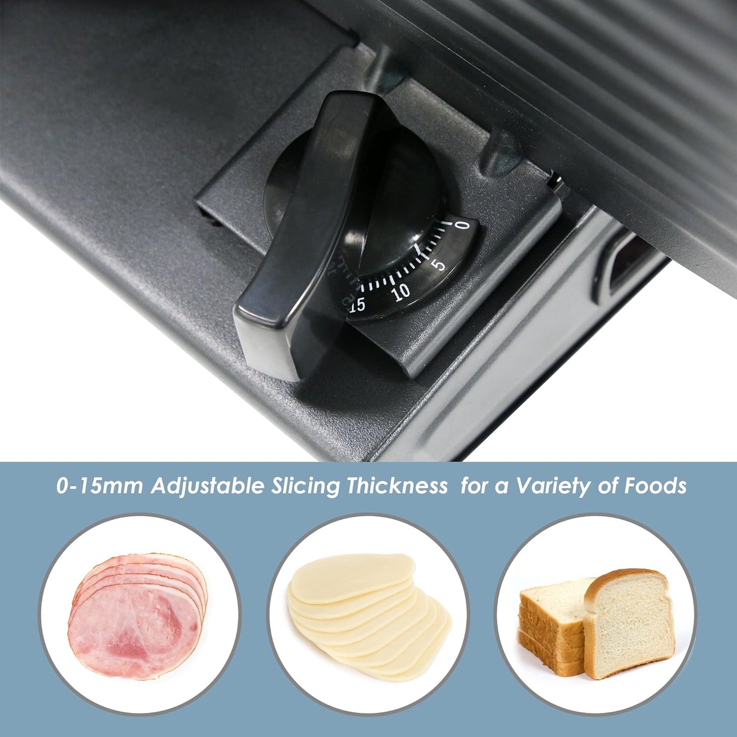 Rebanadora De Jamon Carne Queso Y Vegetales 7.5” Industrial Para Casa Rebanador