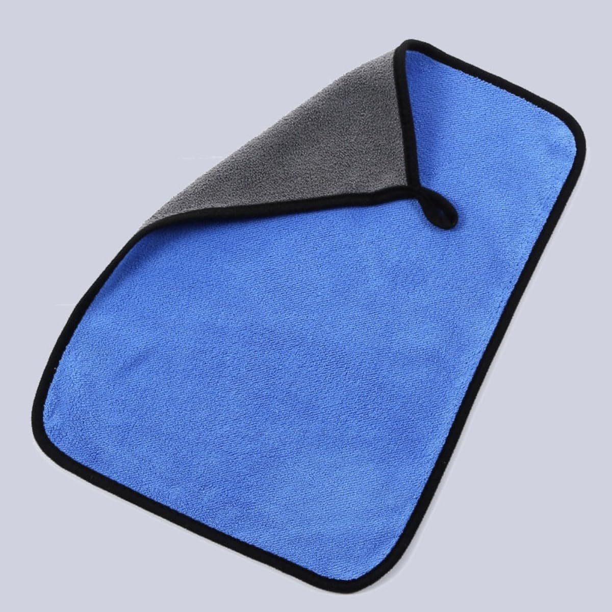 Microfiber Drying Towel - 20'' X 40'' (400GSM) - Car Drying Cloth - Blue Grey - Scratch & Lint Free