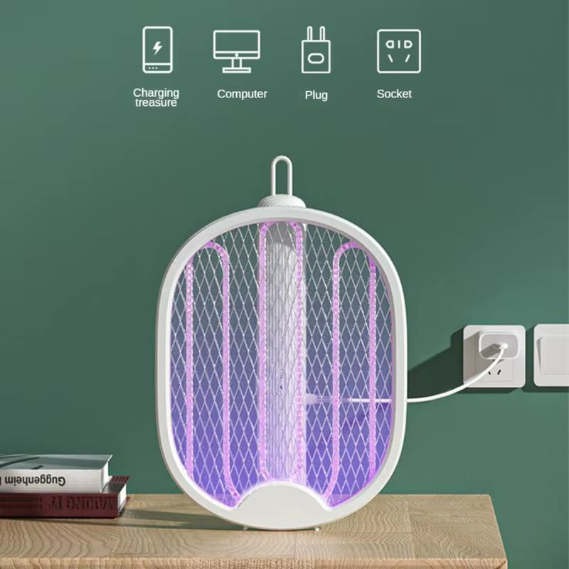 Mosquito Swatter Electric Shock Folding Mosquito Killer USB Mosquito Killer Rechargeable Home Two-In-One Mosquito Killer