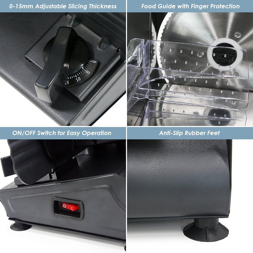 Rebanadora De Jamon Carne Queso Y Vegetales 7.5” Industrial Para Casa Rebanador