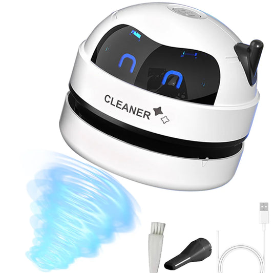Desk Dust Vacuum Portable Table Dust Removal Cleaning Brush with Clean Brush USB Charging Desktop Cleaner Mini Vacuum Cleaner